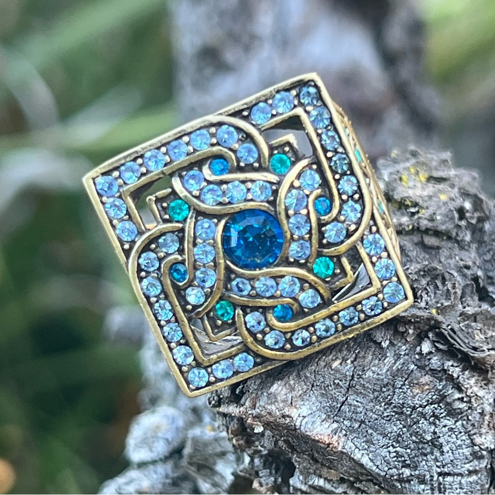 Vintage LA Vintage Art Deco Cocktail Ring Heidi Daus Style Size 10